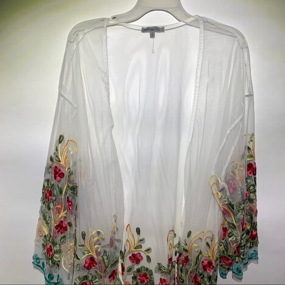 Charlotte Russe Floral embroidered sheer mesh